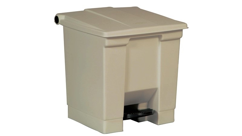 Rubbermaid Cestino a Pedale 30 L in Polietilene Beige - Pattumiera a Prova di Perdite per Casa e Ufficio
