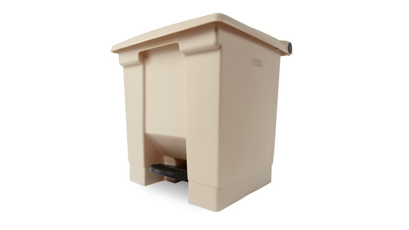 Rubbermaid Cestino a Pedale 30 L in Polietilene Beige - Pattumiera a Prova di Perdite per Casa e Ufficio
