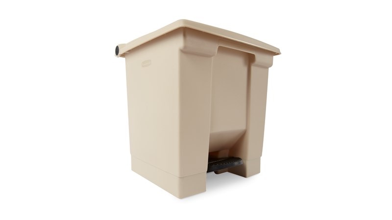 Rubbermaid Cestino a Pedale 30 L in Polietilene Beige - Pattumiera a Prova di Perdite per Casa e Ufficio