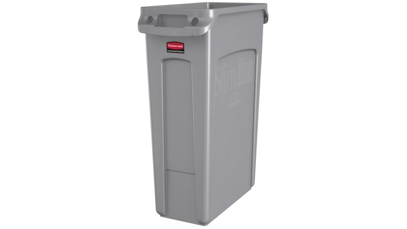 Rubbermaid Slim Jim® Contenitore Rifiuti per Raccolta Differenziata 87 L Grigio con Canali di Ventilazione