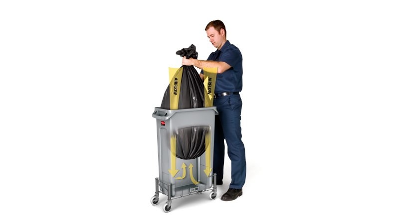 Rubbermaid Slim Jim® Contenitore Rifiuti per Raccolta Differenziata 87 L Grigio con Canali di Ventilazione