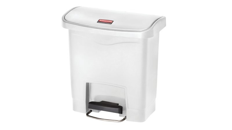 Rubbermaid Slim Jim® Step-On Contenitore in Resina Bianco 15 L con Coperchio e Pedale