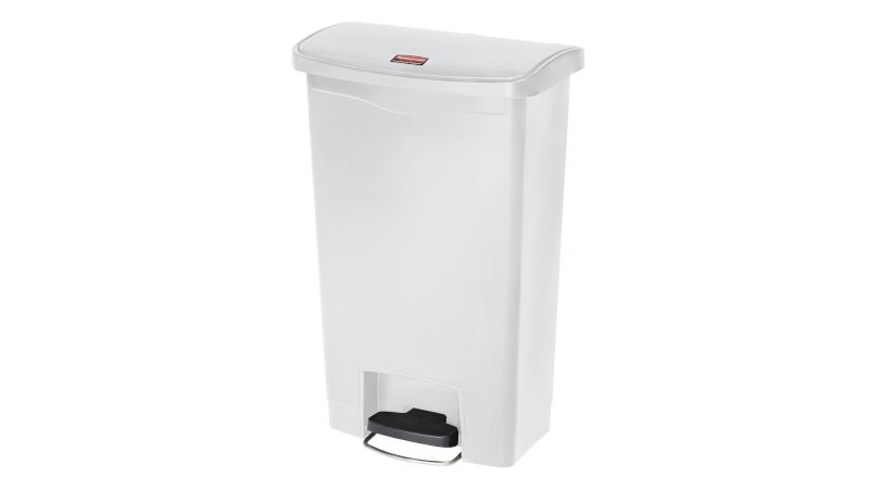 Rubbermaid Slim Jim® Step-On Contenitore in Resina Bianco 50 L con Apertura a Pedale