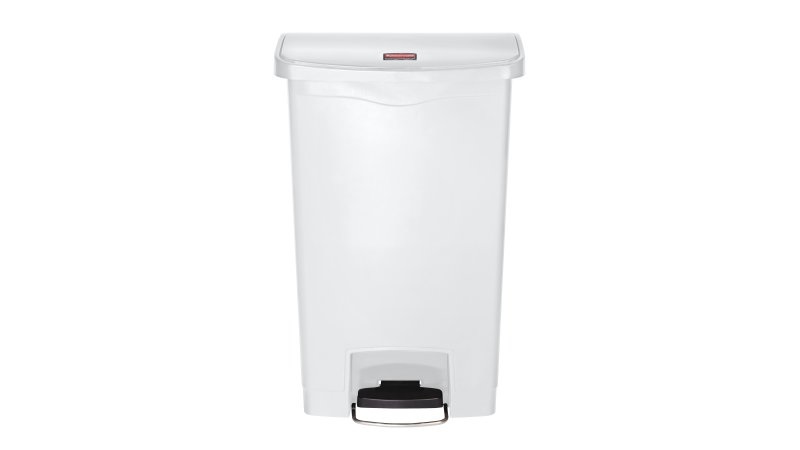 Rubbermaid Slim Jim® Step-On Contenitore in Resina Bianco 50 L con Apertura a Pedale