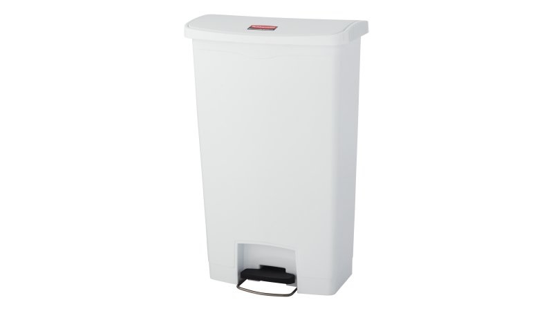 Rubbermaid Contenitore Rifiuti Slim Jim 68L Bianco con Apertura a Pedale - Dimensioni 50x31x80 cm
