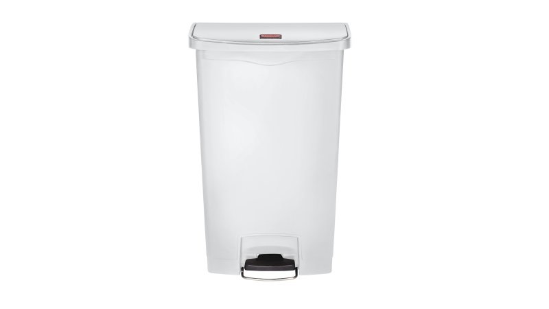 Rubbermaid Contenitore Rifiuti Slim Jim 68L Bianco con Apertura a Pedale - Dimensioni 50x31x80 cm