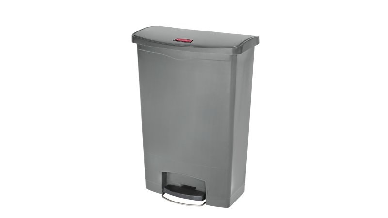 Rubbermaid Pattumiera a Pedale SLIM JIM® 90L in Polietilene Grigio con Coperchio Soft-Close e Rotelle