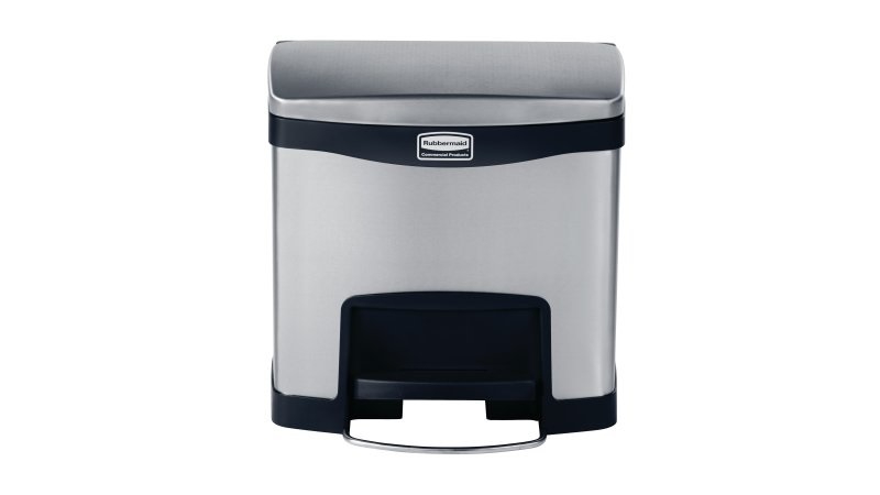 Rubbermaid 1901982 bidone per la spazzatura 15 L Rettangolare Metallo Nero, Metallico