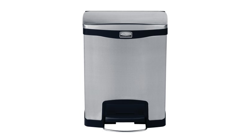 Rubbermaid 1901985 bidone per la spazzatura 30 L Rettangolare Metallo, Plastica Nero, Grigio