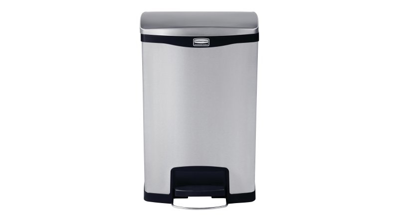 Rubbermaid 1901992 bidone per la spazzatura 49 L Rettangolare Metallo, Plastica Nero, Grigio