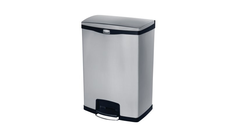 Rubbermaid 1901999 bidone per la spazzatura 90 L Rettangolare Metallo, Plastica Nero, Grigio
