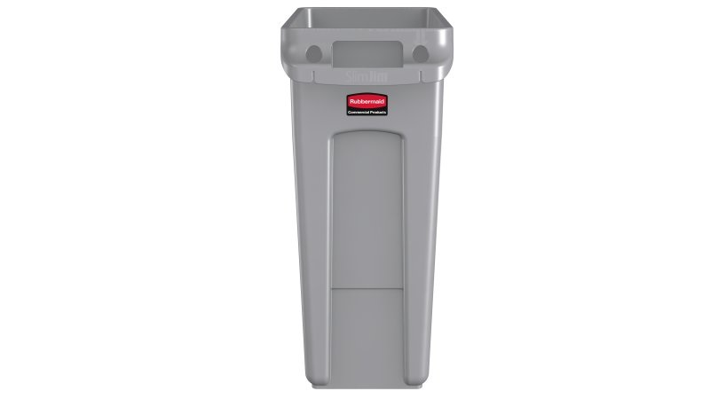 Rubbermaid Slim Jim® Cestino per Rifiuti 60L Grigio con Canali di Ventilazione