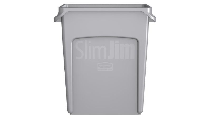 Rubbermaid Slim Jim® Cestino per Rifiuti 60L Grigio con Canali di Ventilazione