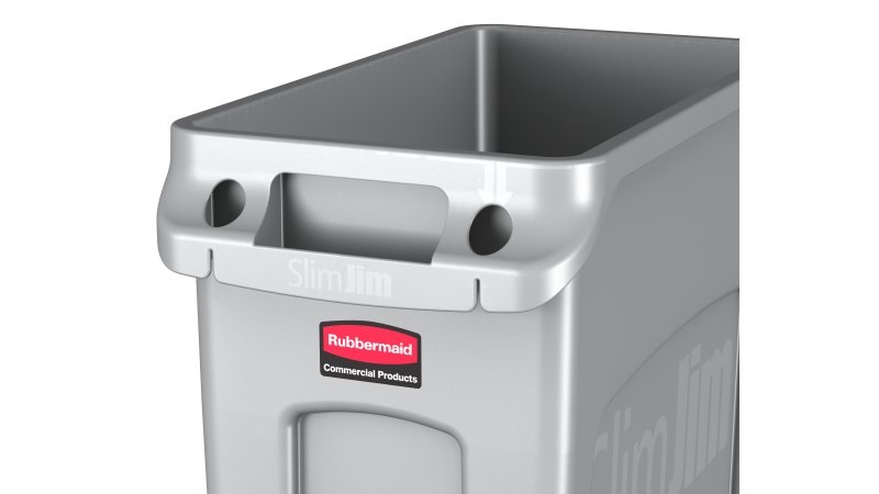 Rubbermaid Slim Jim® Cestino per Rifiuti 60L Grigio con Canali di Ventilazione