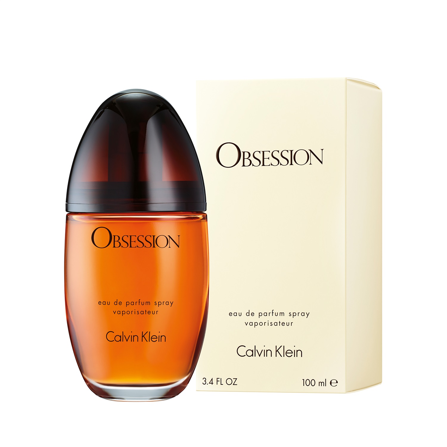 Calvin Klein Obsession Eau de Parfum 100ml - Fragranza Orientale Speziata da Donna con Note di Vaniglia, Mandarino e Basilico