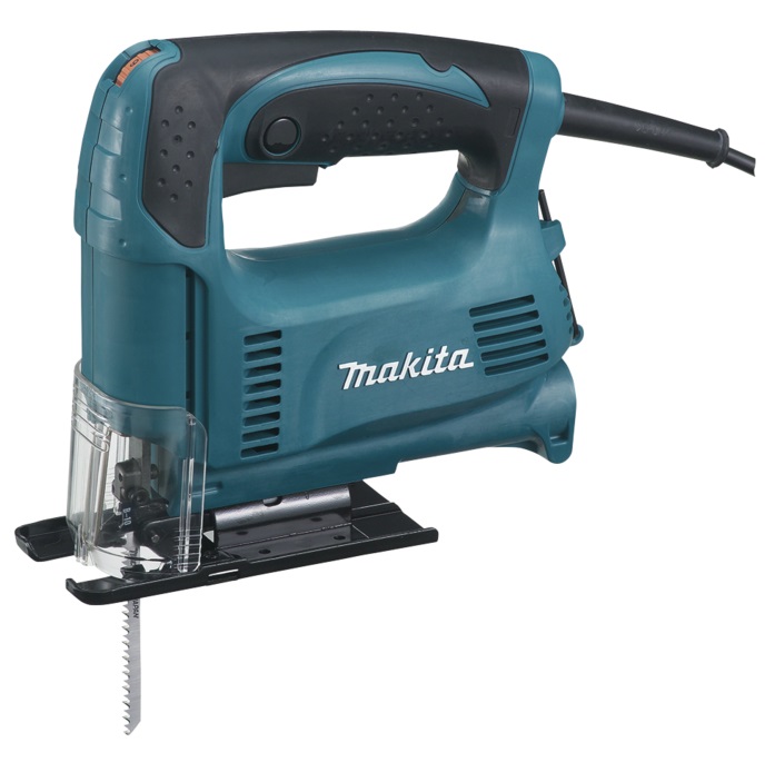 Makita Seghetto Alternativo 4327 - 450 W, 1,8 kg, Velocità Regolabile 500-3100 corse/min, Taglio Legno 65 mm, Ergonomico Softgrip
