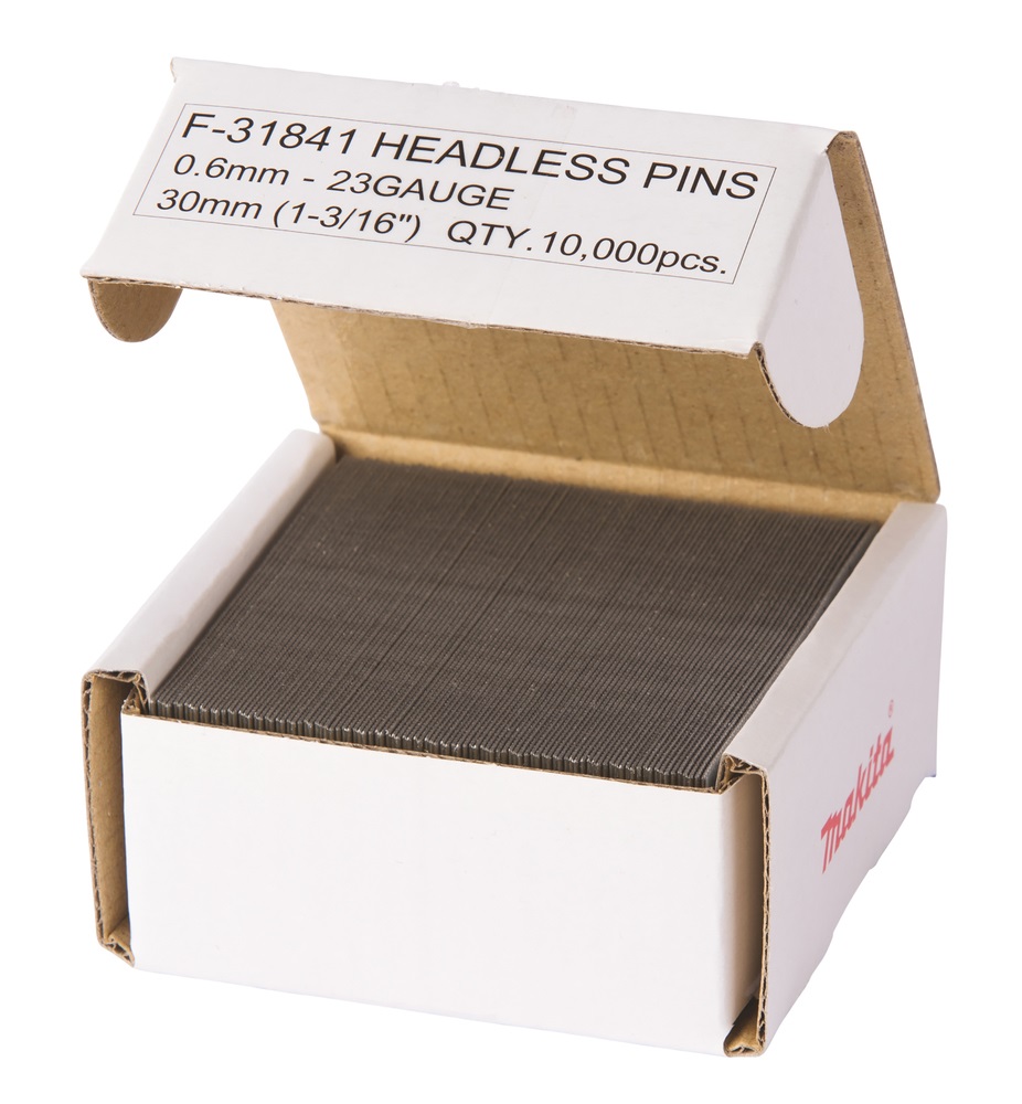 Makita F-31841 Spilli senza testa 30mm 10.000 pz Acciaio Zincato per BPT350/BPT351