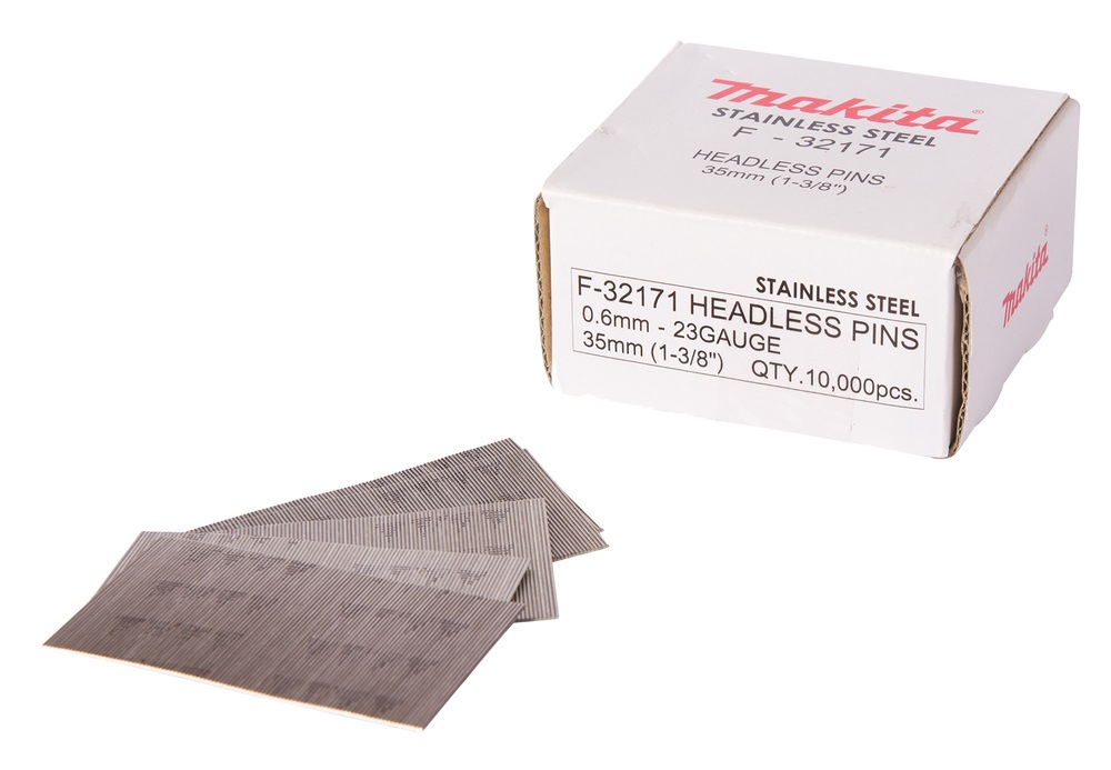 Makita F-32171 - Chiodi in Acciaio Inossidabile 0,6x35 mm 23 Gauge, 10.000 Pz per Modello BPT350RFE