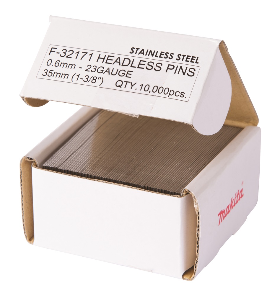 Makita F-32171 - Chiodi in Acciaio Inossidabile 0,6x35 mm 23 Gauge, 10.000 Pz per Modello BPT350RFE