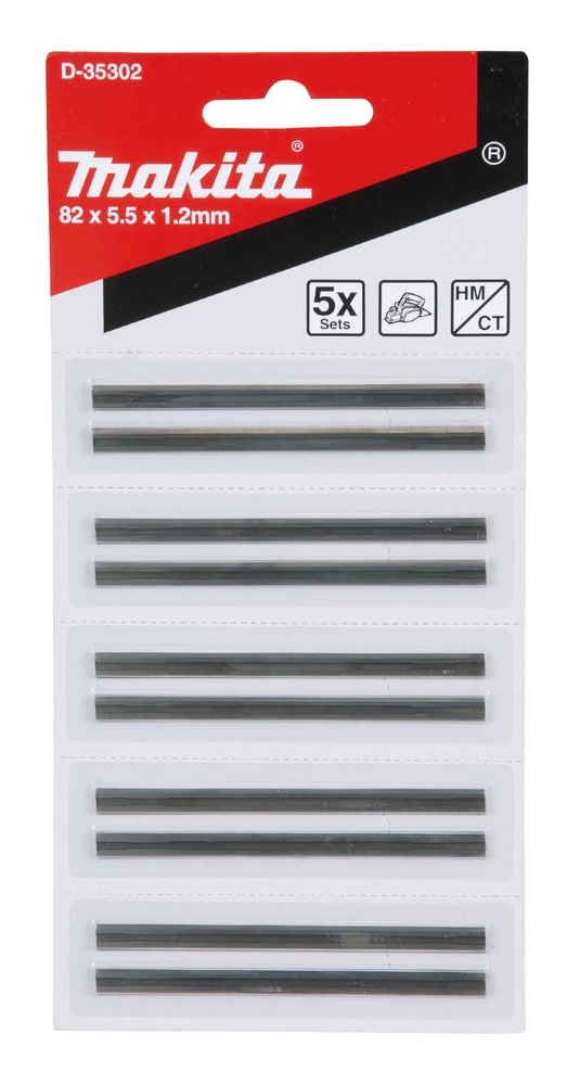 Makita D-35302 Lama Reversibile TCT 82 mm - Set di 10 Pz, Compatibile con Modelli 1902, N1923B, 1923H, KP0810/C, KP0800, BKP180, DKP180, DKP181