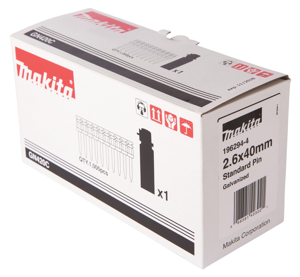 Makita 196294-4 Chiodi Standard 32x2.6 mm per Chiodatrici GN420 - 1000 Pz