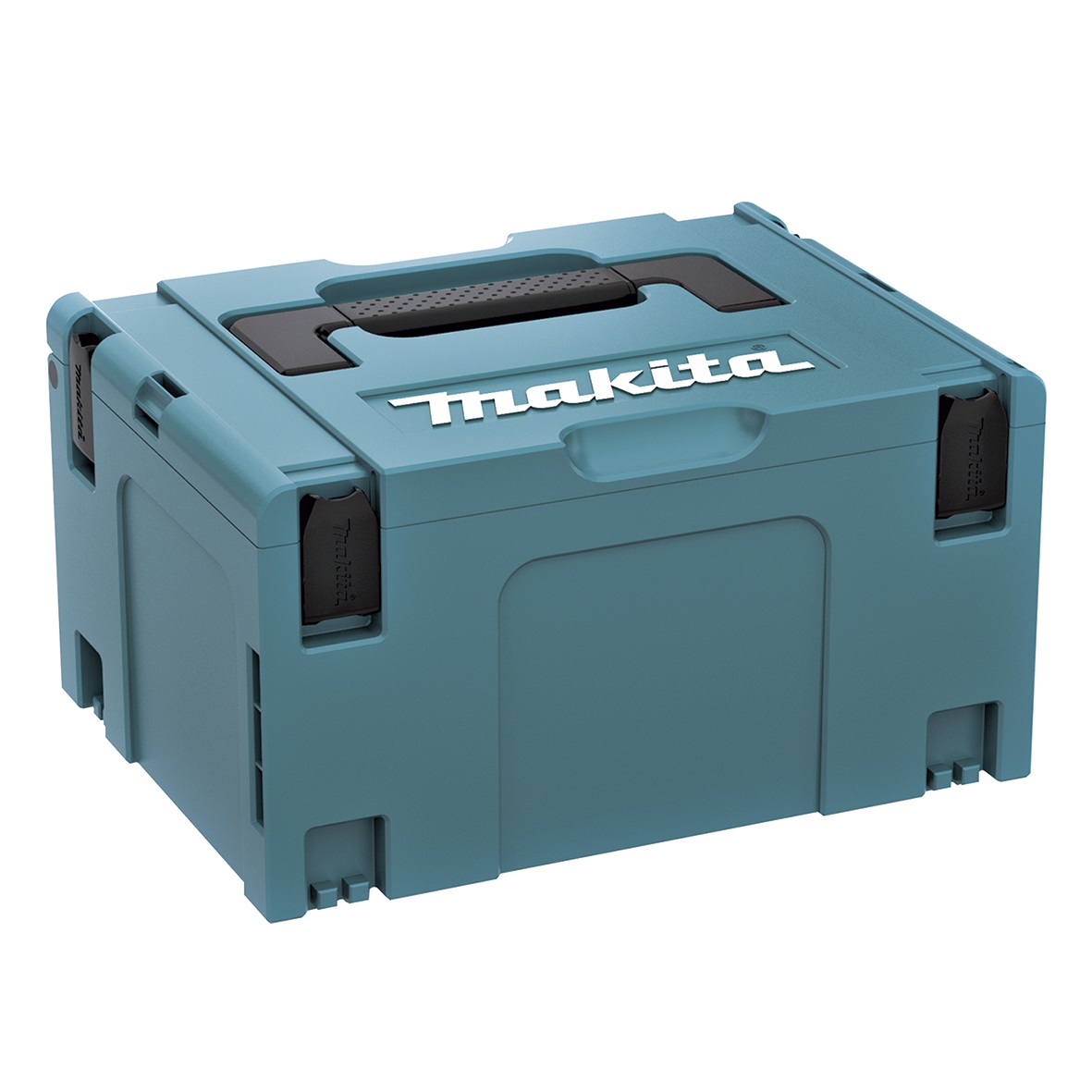 Makita Valigetta Porta Attrezzi Makpac Tipo 3 - Dimensioni 396x296x210 mm, Nero e Turchese
