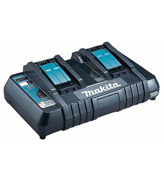 Makita DC18RD Caricatore Veloce Doppio per Batterie Li-Ion 14,4-18V con Porta USB