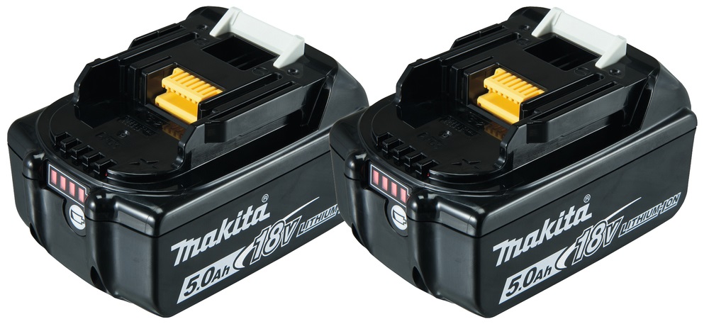 Makita BL1850B Batteria Li-ion 18V 5,0 Ah Twin Pack con Indicatore di Carica