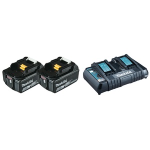 Makita 197629-2 Kit Energia con 2 Batterie BL1850B 18V 5Ah e Caricatore Doppio DC18RD