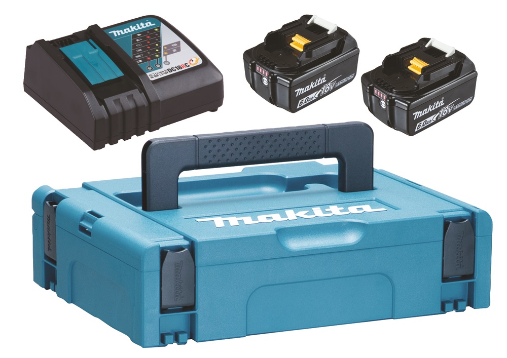 Makita 198116-4 Kit Energy 18V 6,0Ah - 2 Batterie Li-Ion Caricabatterie Rapido DC18RC in Valigetta MAKPAC