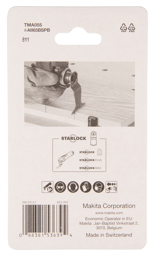 Makita B-64892 - Lama bimetallica per sega Starlock, 65 x 40 mm, 14 Tpi, per taglio legno duro