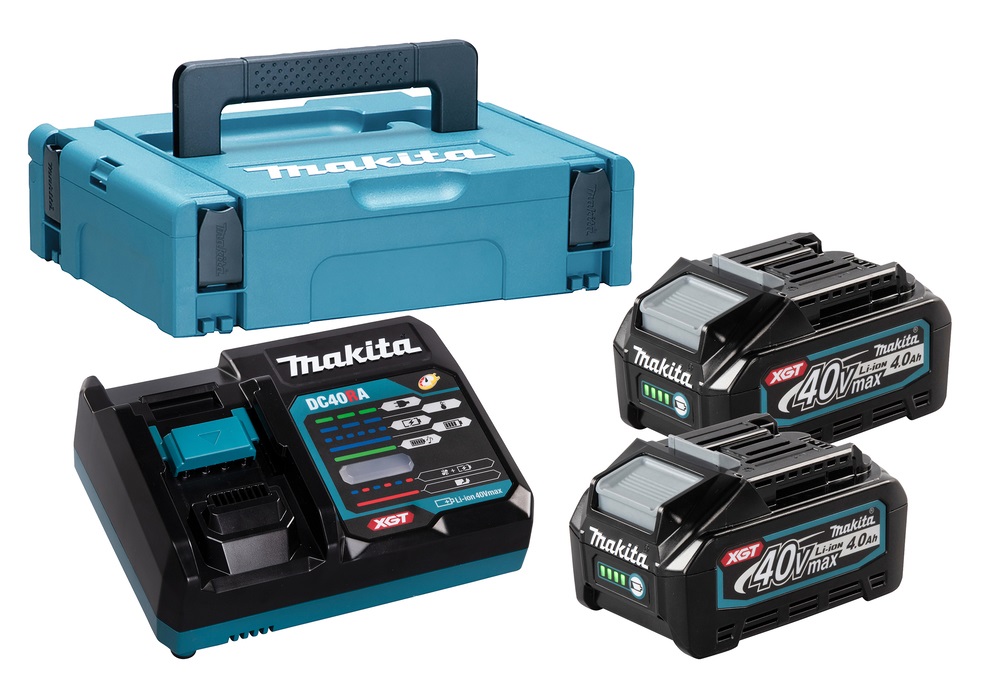 Makita Kit Energy 191J97-1 - 2x Batterie 40V 4Ah Caricabatterie Rapido DC40RA in Valigetta MAKPAC