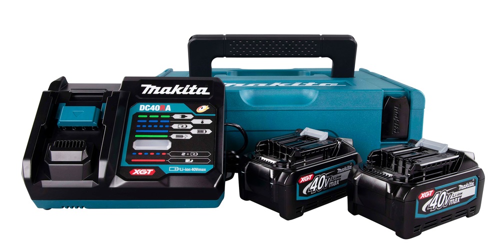 Makita Kit Energy 191J97-1 - 2x Batterie 40V 4Ah Caricabatterie Rapido DC40RA in Valigetta MAKPAC