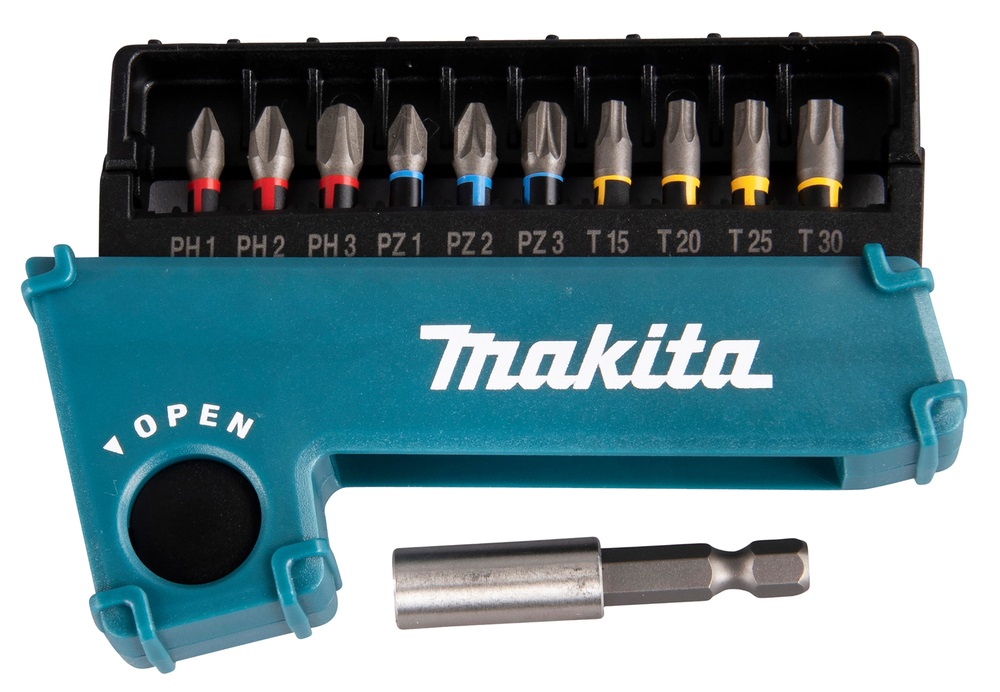 Makita E-03567 Premier - Set di punte a torsione 11 pezzi per Impact Drivers con punte PH, PZ e TX