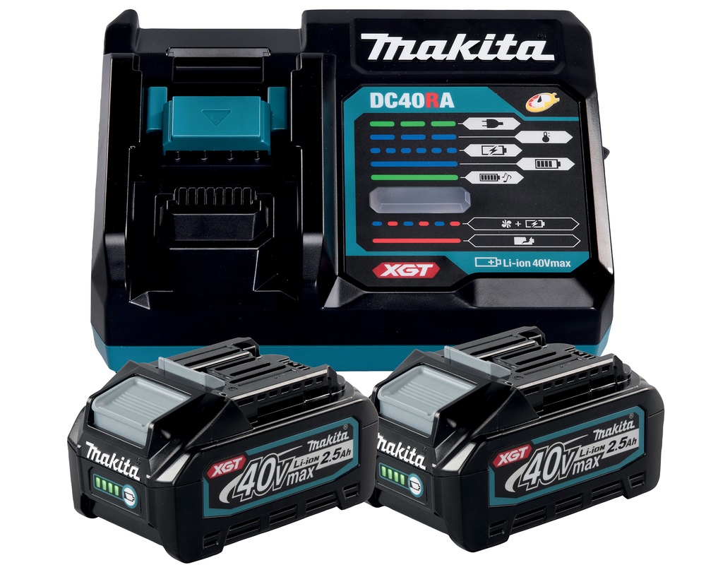 Makita 191L76-1 Batteria e Caricabatteria 40V 2,5Ah con 2 Batterie e Caricatore Rapido - Qualità Originale
