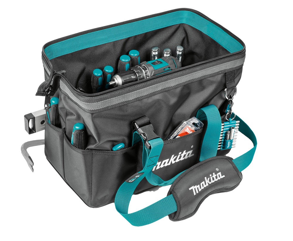 Makita E-15431 Borsa Porta Attrezzi Impermeabile con Ampia Apertura e Numerose Tasche