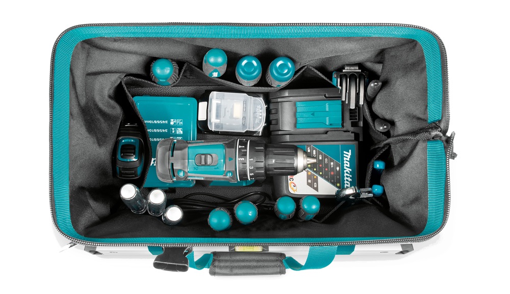 Makita E-15431 Borsa Porta Attrezzi Impermeabile con Ampia Apertura e Numerose Tasche