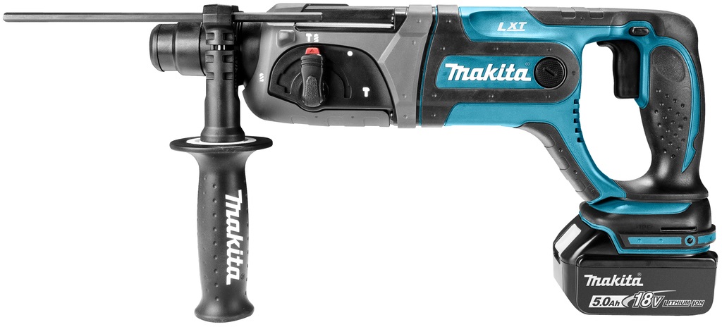 Makita DHR241RTJ Tassellatore a Batteria 18V con 2 Batterie 5,0 Ah, Caricabatterie, 1100 Giri/min, Funzione Tripla e SDS-plus