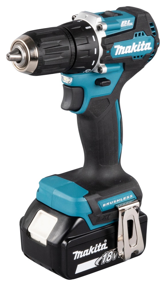 Makita DDF487RAJ Trapano Avvitatore a Batteria 18V con 2 Batterie 2,0 Ah e Caricatore in MAKPAC, Motore Brushless, 1700 Giri/min, Nero e Verde