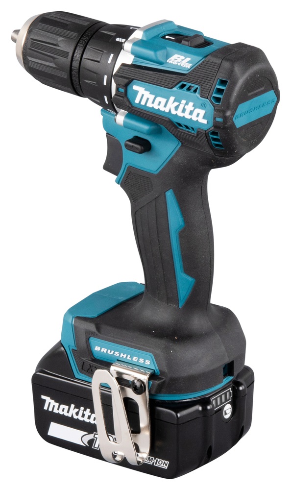 Makita DDF487RAJ Trapano Avvitatore a Batteria 18V con 2 Batterie 2,0 Ah e Caricatore in MAKPAC, Motore Brushless, 1700 Giri/min, Nero e Verde