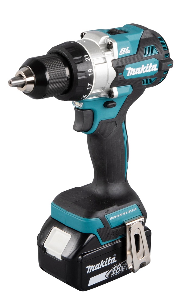 Makita DDF486RTJ Trapano Avvitatore 18V Li-Ion 5.0Ah - 2100 Giri/min, 2.6 kg, Momento Torcente 130 Nm, Mandrino Autoserrante