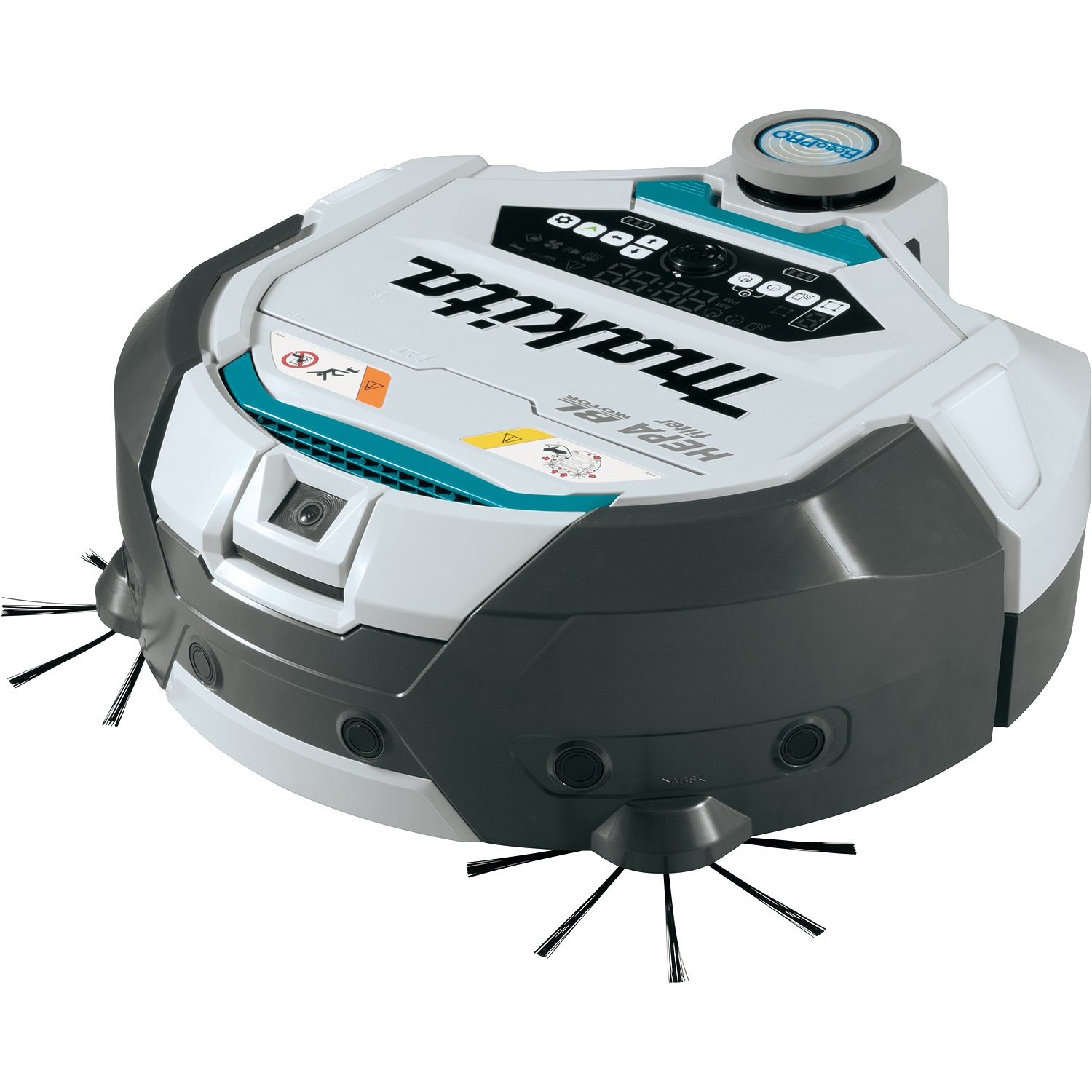 Makita DRC300Z Aspirapolvere Robot Cordless Bianco/Nero - Superficie di Pulizia 600 mq, Funzione di Mappatura e On-timer