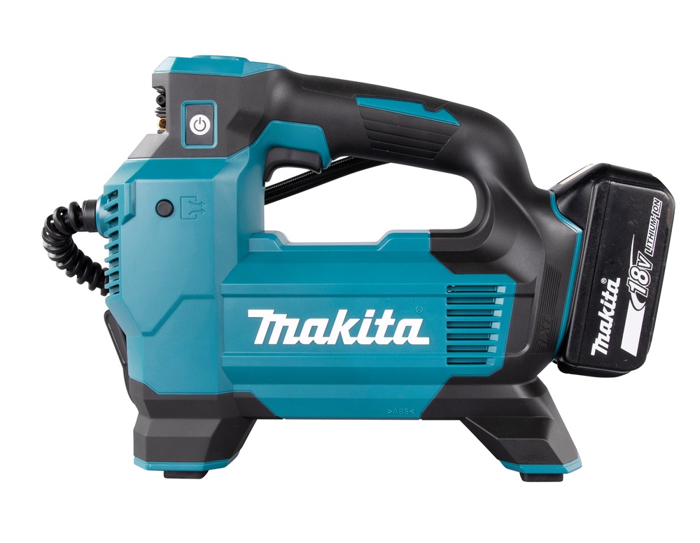 Makita DMP181Z Gonfiatore Portatile 18V - Pressione Massima 11,1 bar, Portata 22 l/min, Senza Batteria e Caricabatteria, Lunghezza Tubo 65 cm, Luce LED