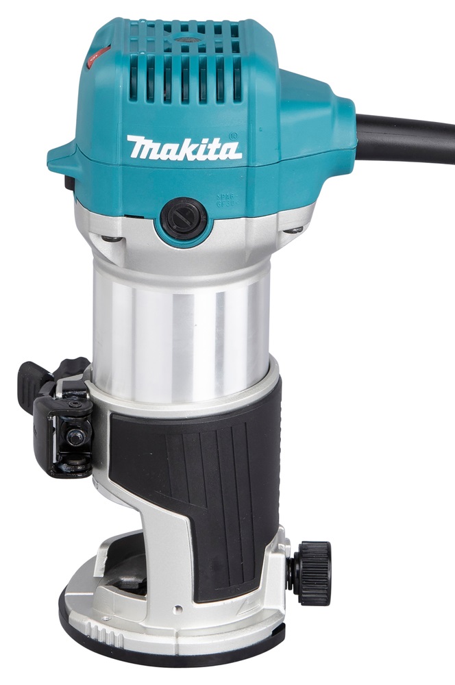 Makita RT0702C Fresatrice Verticale e Rifilatore Multifunzionale 710 W, 10000-34000 Giri/min, Pinze 6/8 mm, Alloggiamento in Alluminio
