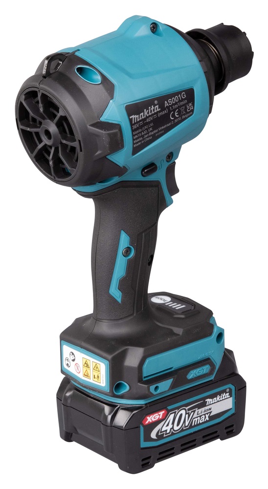 Makita AS001GZ Soffiatore a Pistola Senza Spazzole 40V max Li-ion XGT - Velocità Variabile, 4 Livelli di Volume, Funzione Pompa