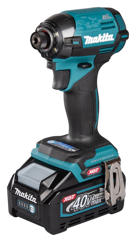 Makita TD002GD202 Avvitatore a Percussione Brushless 40V Max Li-Ion XGT con 2 Batterie da 2,5 Ah, Caricatore e Custodia - 220 Nm, 0-3700 giri/min