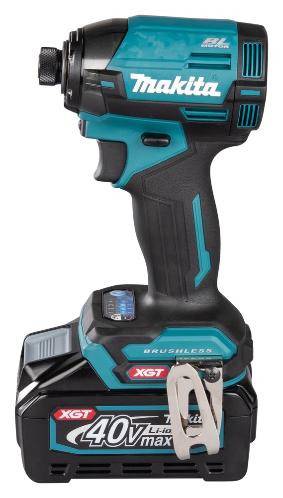 Makita TD002GD202 Avvitatore a Percussione Brushless 40V Max Li-Ion XGT con 2 Batterie da 2,5 Ah, Caricatore e Custodia - 220 Nm, 0-3700 giri/min