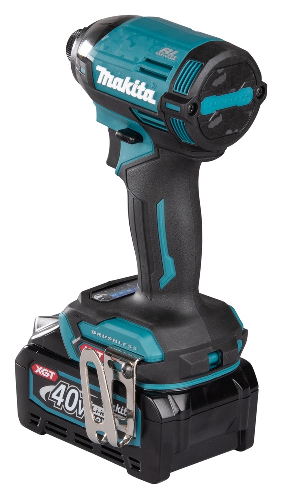 Makita TD002GD202 Avvitatore a Percussione Brushless 40V Max Li-Ion XGT con 2 Batterie da 2,5 Ah, Caricatore e Custodia - 220 Nm, 0-3700 giri/min
