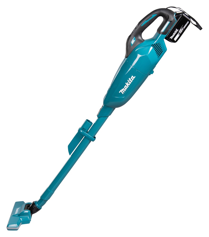 Makita DCL284FZ Aspirapolvere a Bastone 2 in 1 Brushless 18V Senza Sacchetto, Colore Nero e Turchese, Leggero e Versatile