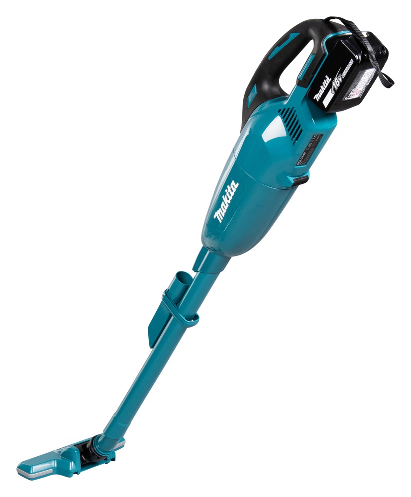 Makita DCL284FZ Aspirapolvere a Bastone 2 in 1 Brushless 18V Senza Sacchetto, Colore Nero e Turchese, Leggero e Versatile